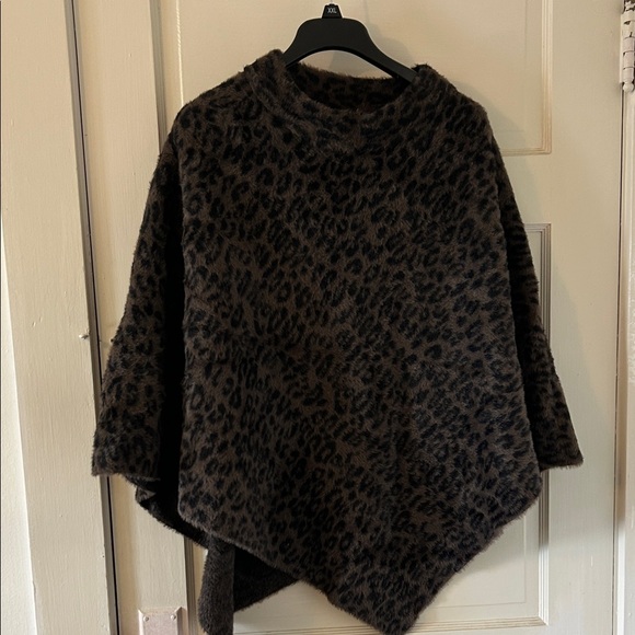 Chico's Sweaters - Chico's Brown Leopard Print Poncho
